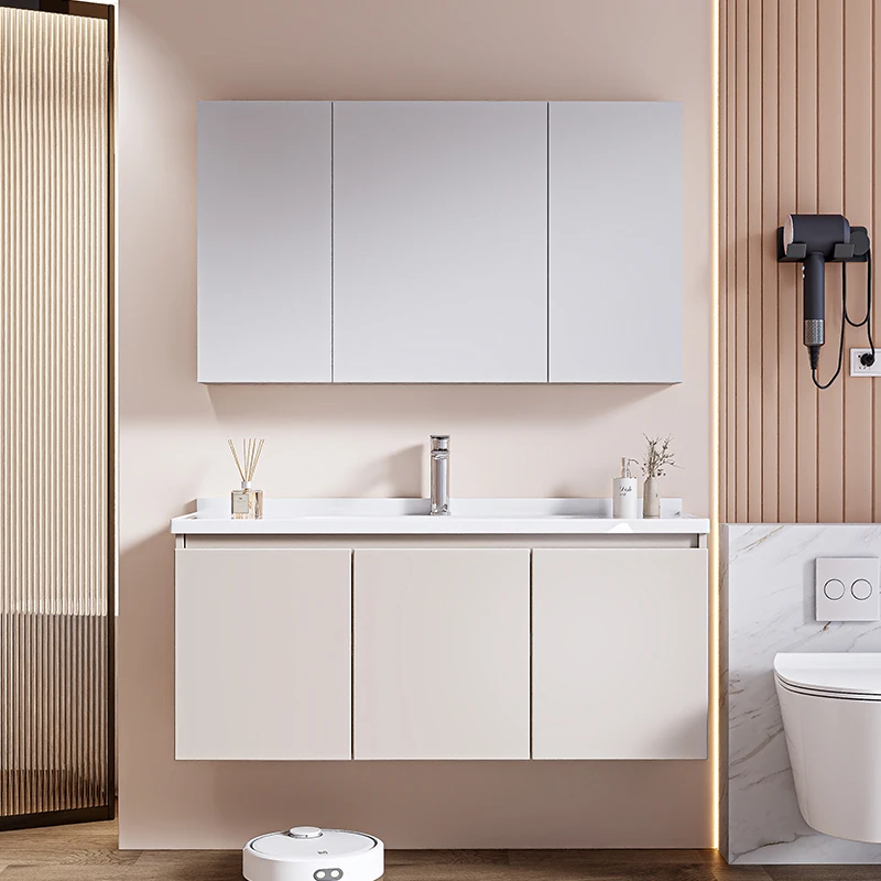 索菲亚奶油风-陶瓷一体盆卫生间洗漱台浴室柜（达-无国补）602-JP