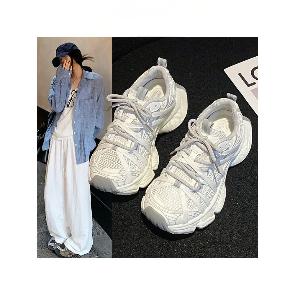 厚底情侣款巴黎老爹鞋潮2025新款秋季透气网面休闲运动跑步鞋女夏