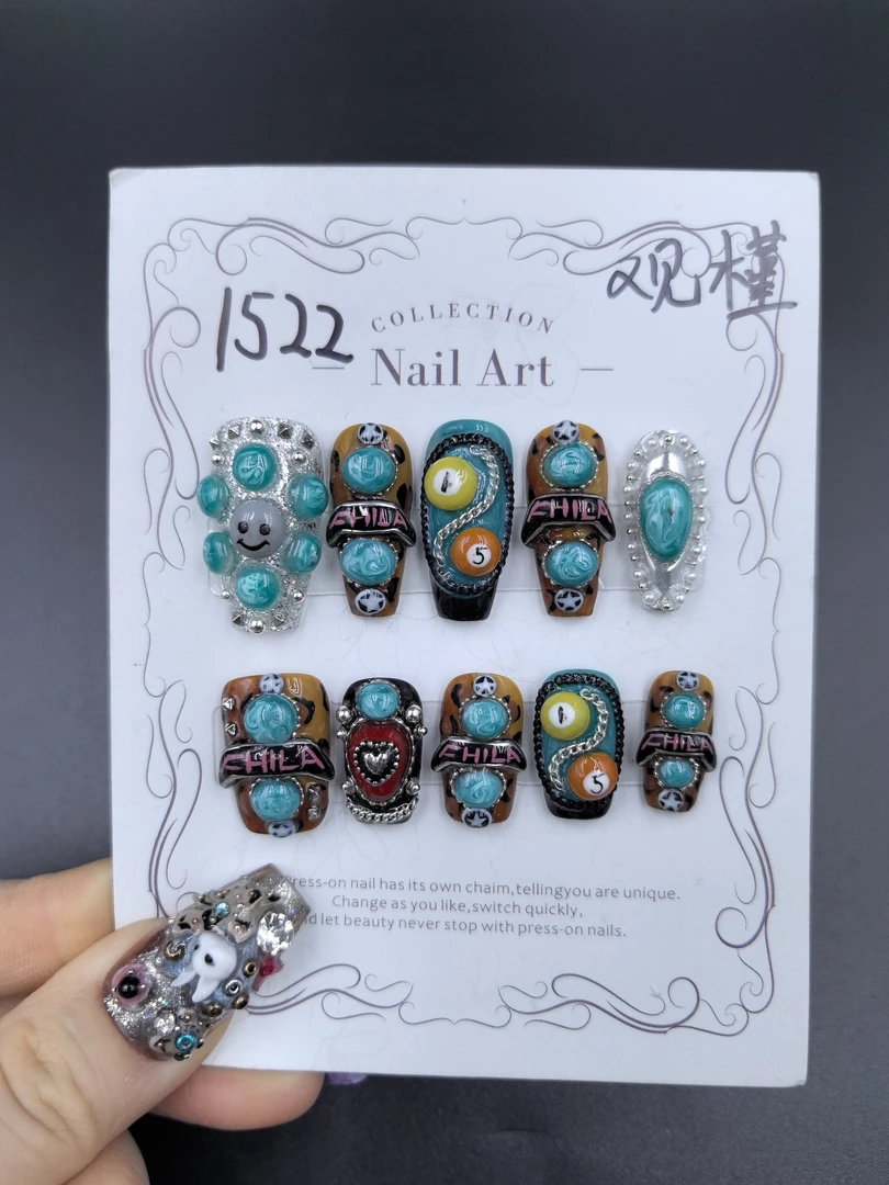 【Dandan出品】观槿 长梯 纯手工穿戴甲10片 重工款