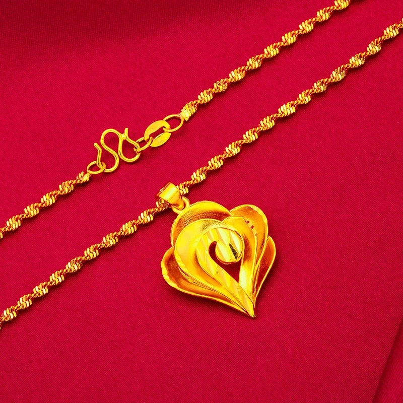 合金项链 祥云玫瑰花朵项链女款不掉色送妈妈婚庆饰品高档项链