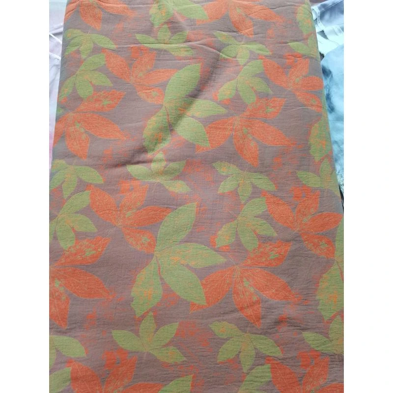 纯棉A类母婴级色织复古风AB版提花双层纱床单被罩四件套睡衣布料