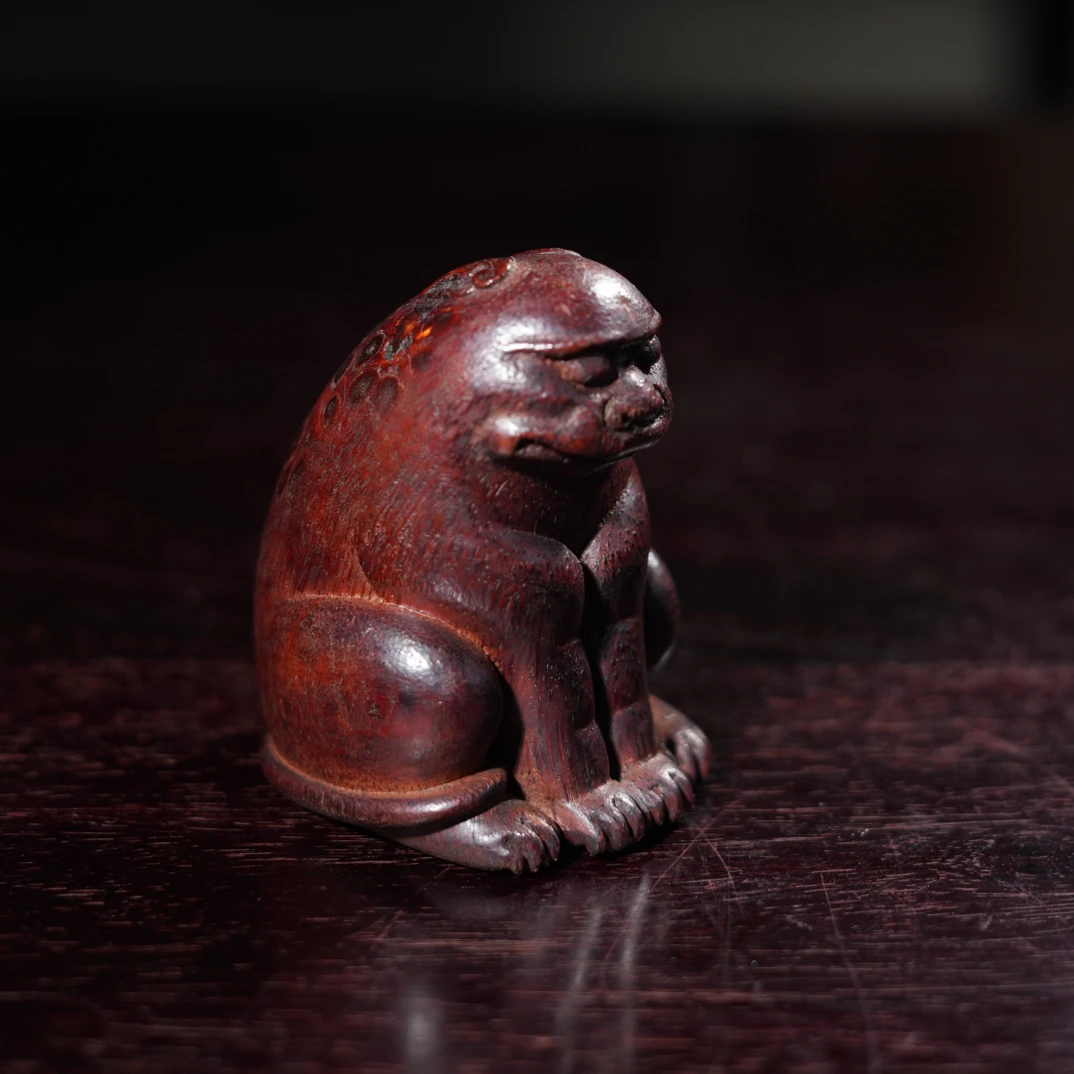 竹雕瑞兽文房小摆件把件