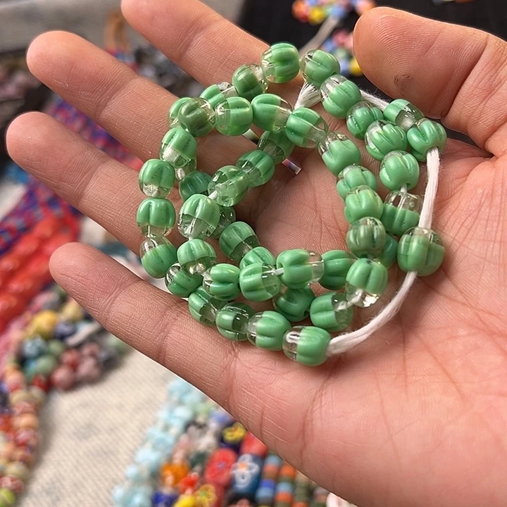 琉璃非金属绿色瓜珠