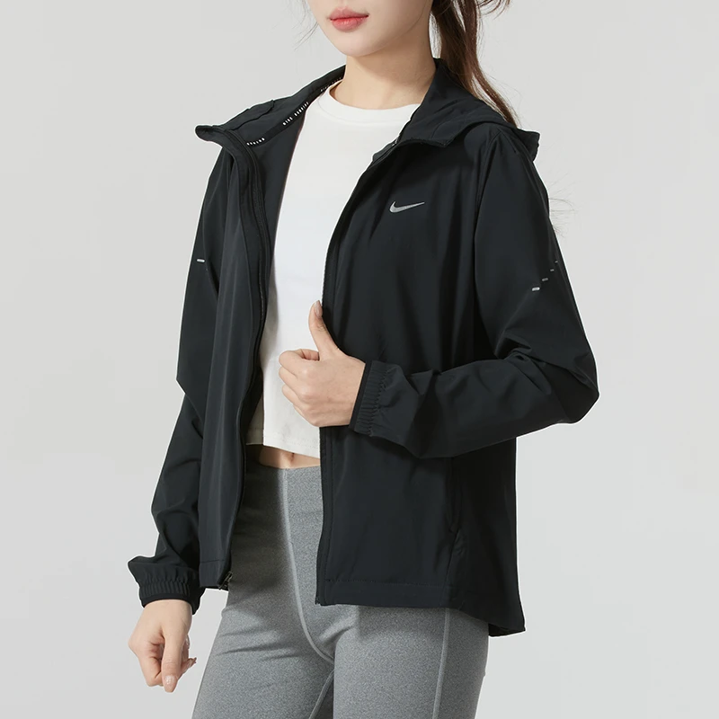 NIKE耐克梭织夹克女装2025新款连帽休闲上衣黑色健身潮外套HQ0651