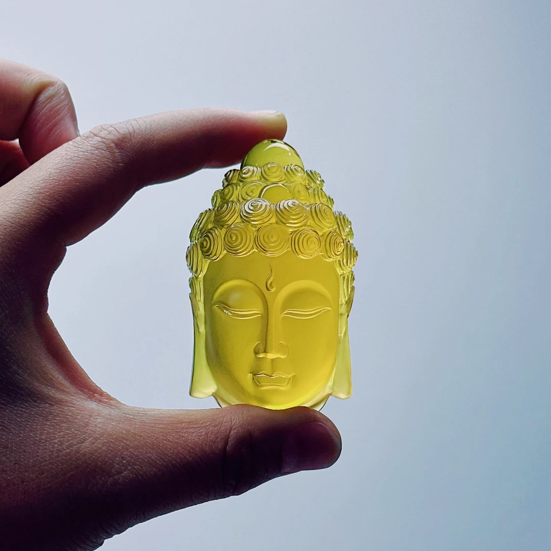 【阿伟琥珀珠宝】天然缅甸琥珀净水蓝珀大日如来生肖鼠生肖羊守护神