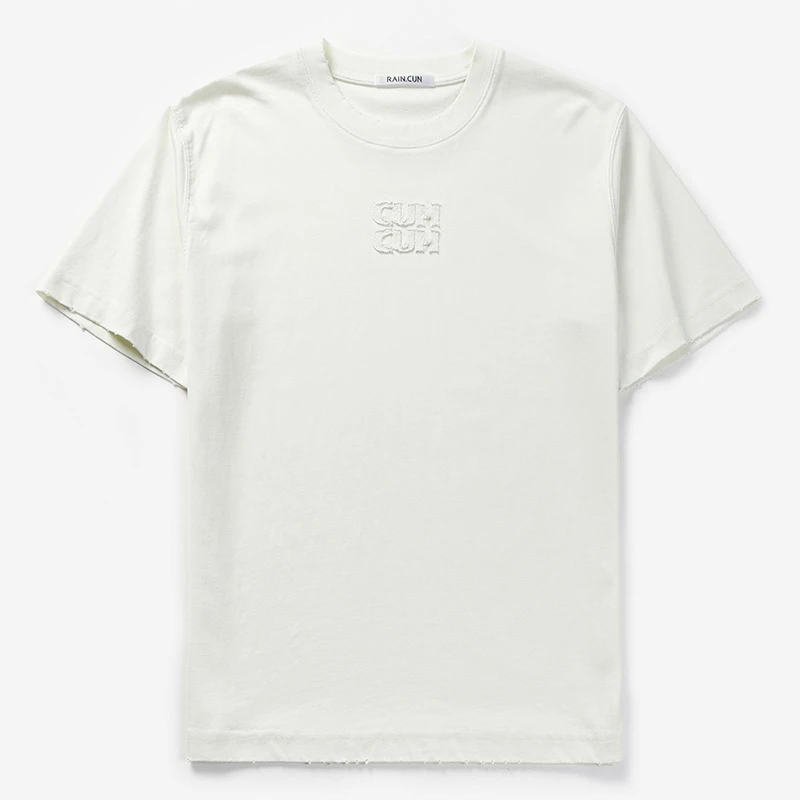 RAIN.CUN 时尚字母贴布绣花T恤 JY11488D