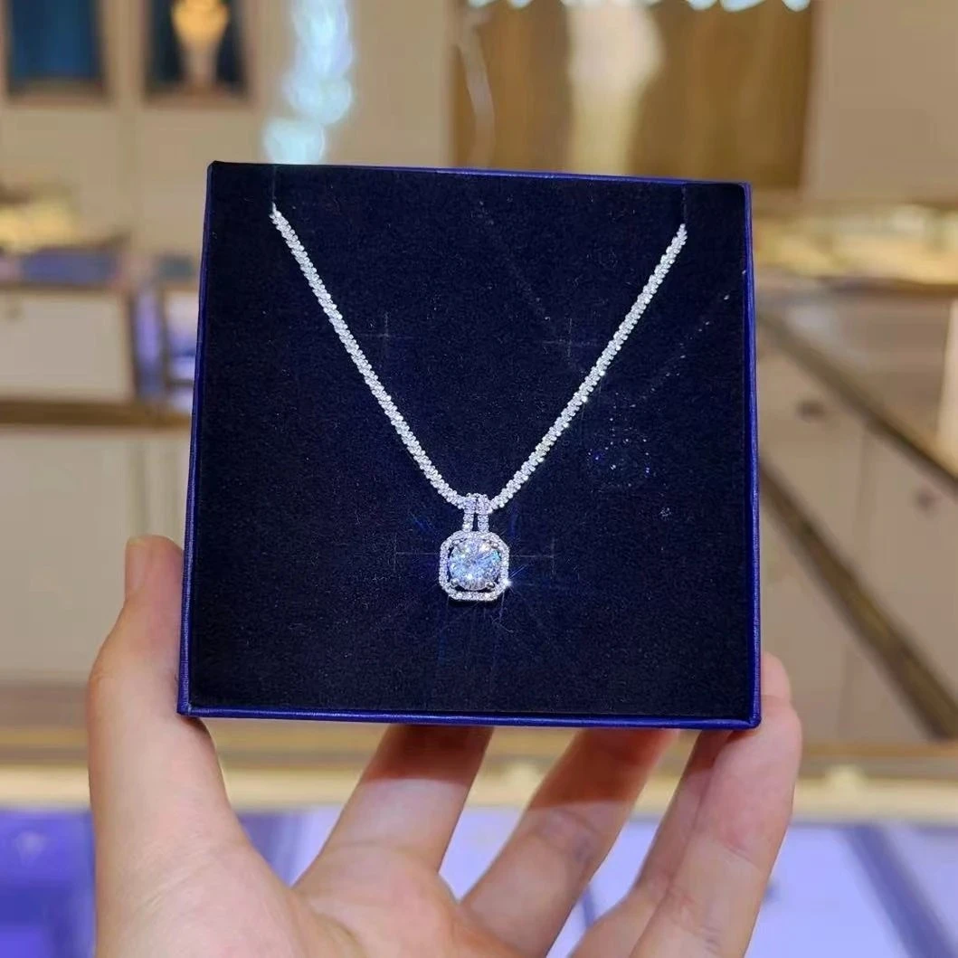 合金项链 满天星方包项链方包公主锁骨链波光粼粼轻奢百搭项链