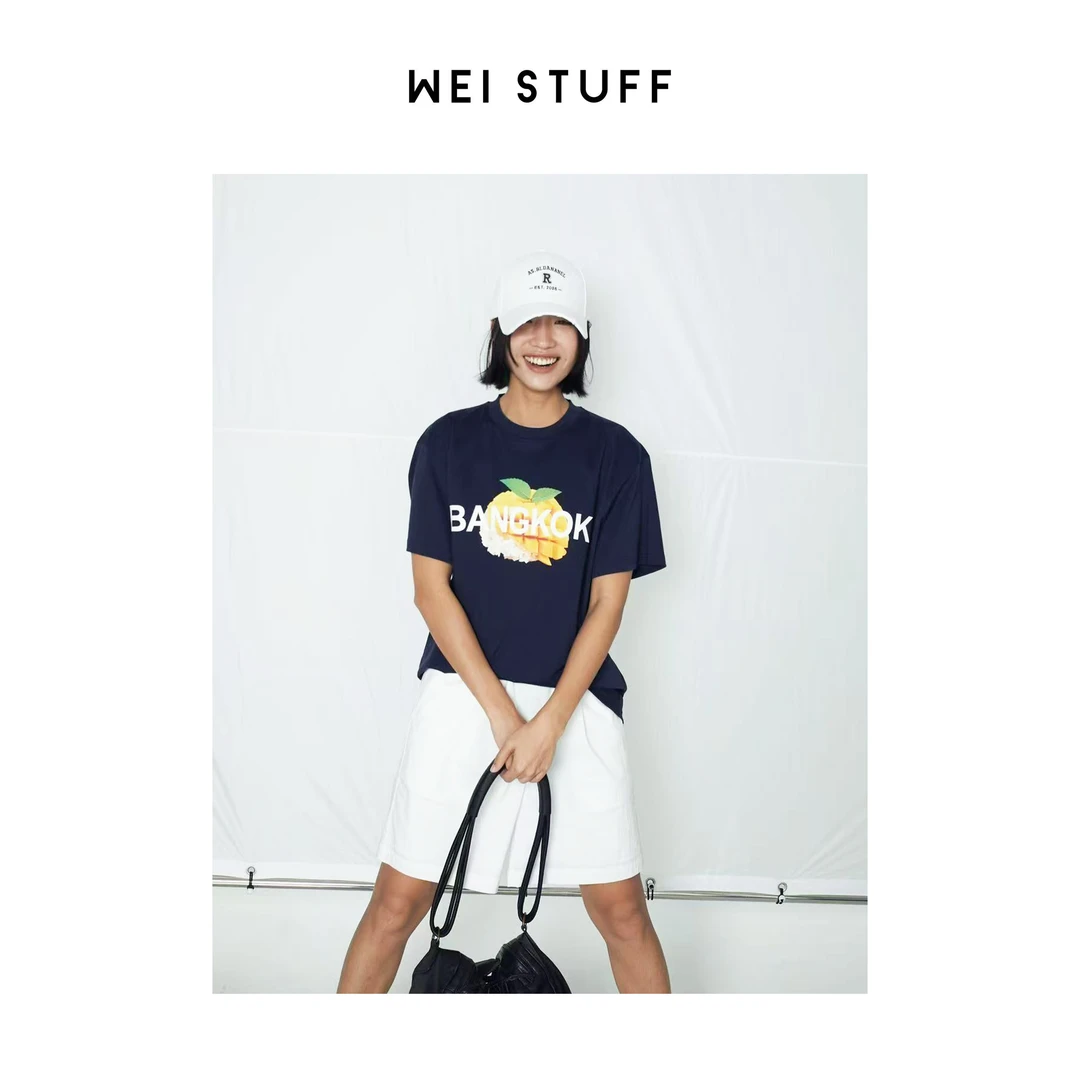 WEI STUFF 潮白春季白色百搭休闲品质刺绣小众设计感鸭舌帽 8668