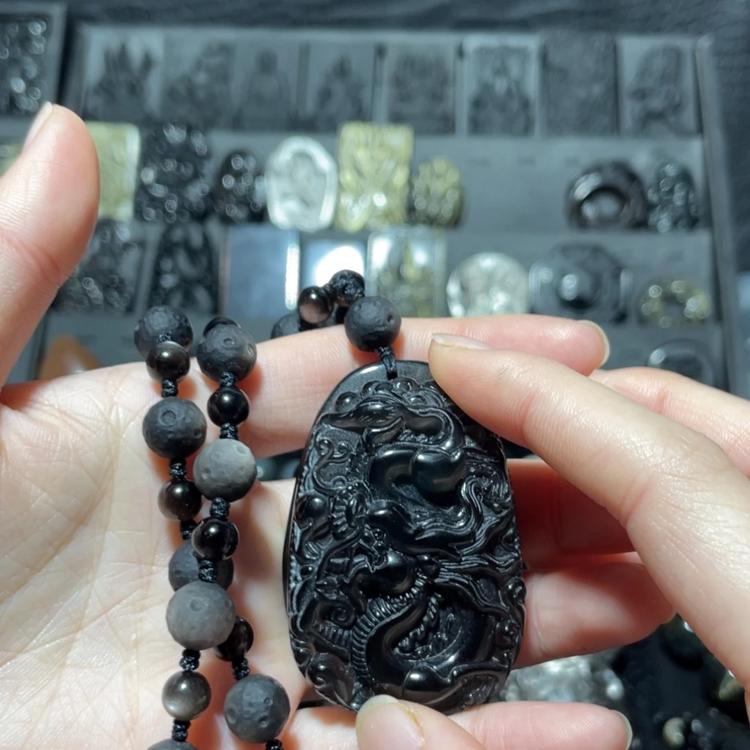 难***多黑曜岩合金珠宝奇石