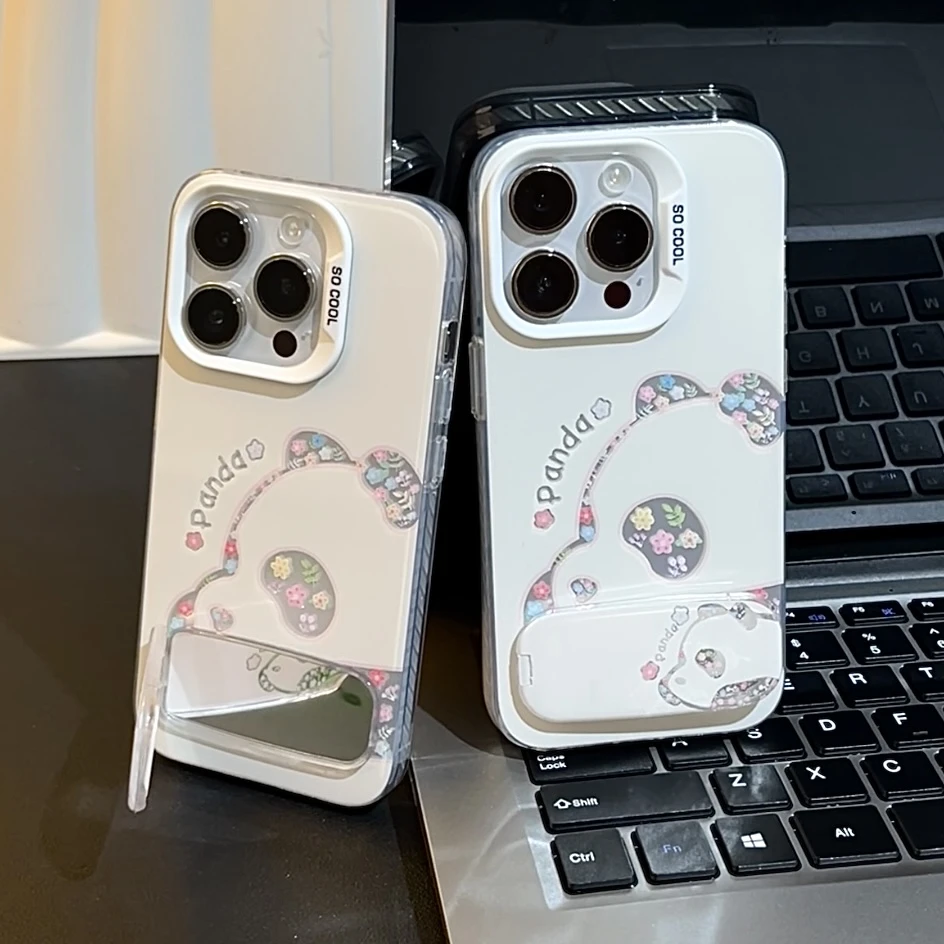 雅天立夏日碎花熊猫适用苹果16手机壳iPhone华为P70vivoppo小米15