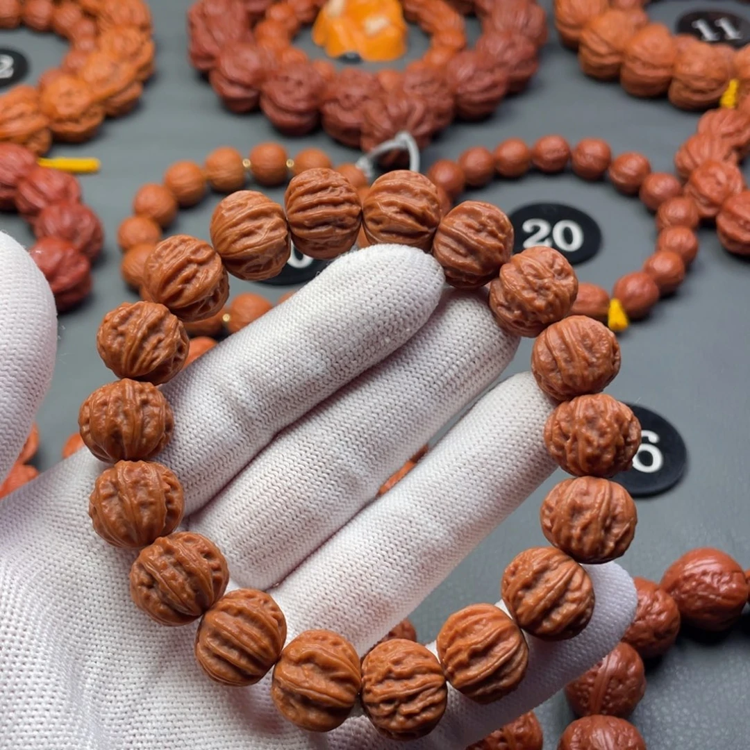 十***郎手串文玩核桃野生核桃粗筋深纹京八棱秋子手串