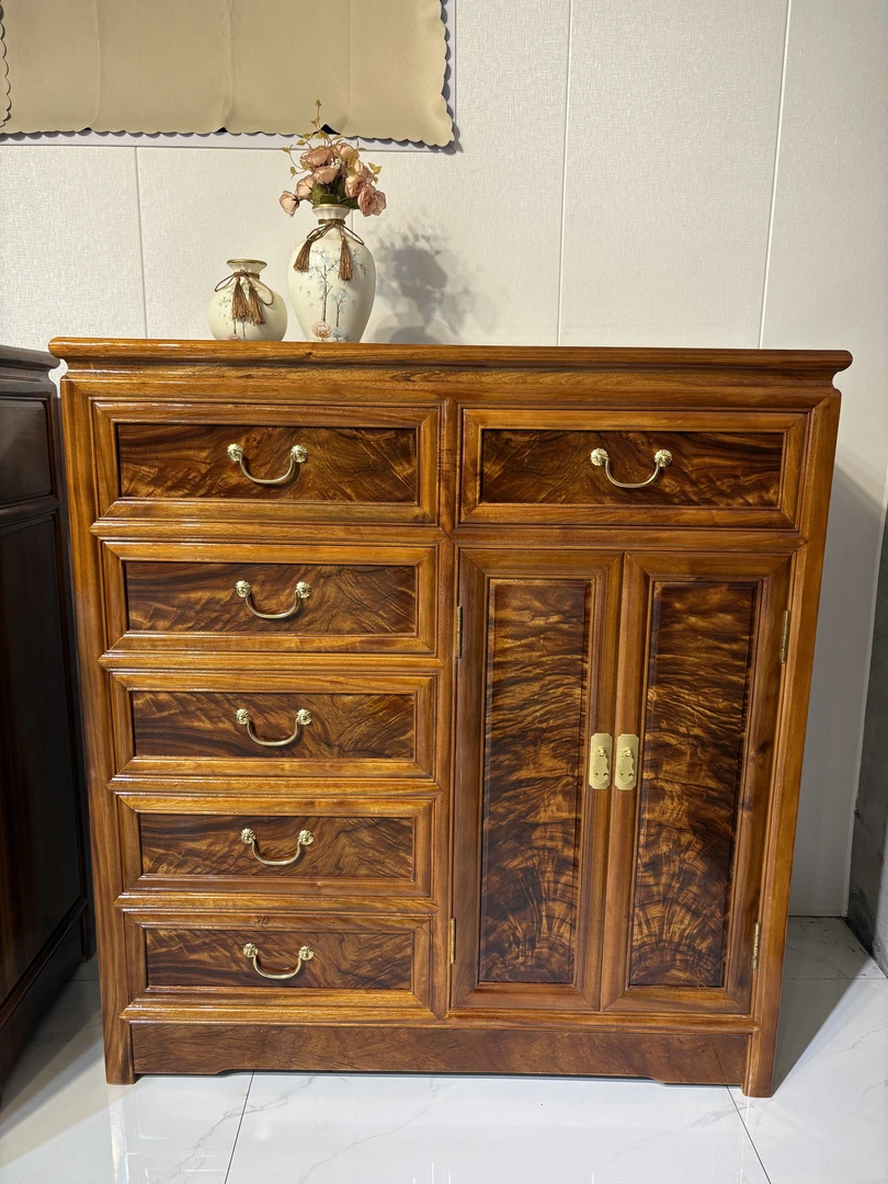 新中式香樟木客厅实木斗柜五斗柜多功能储物收纳柜卧室抽屉柜