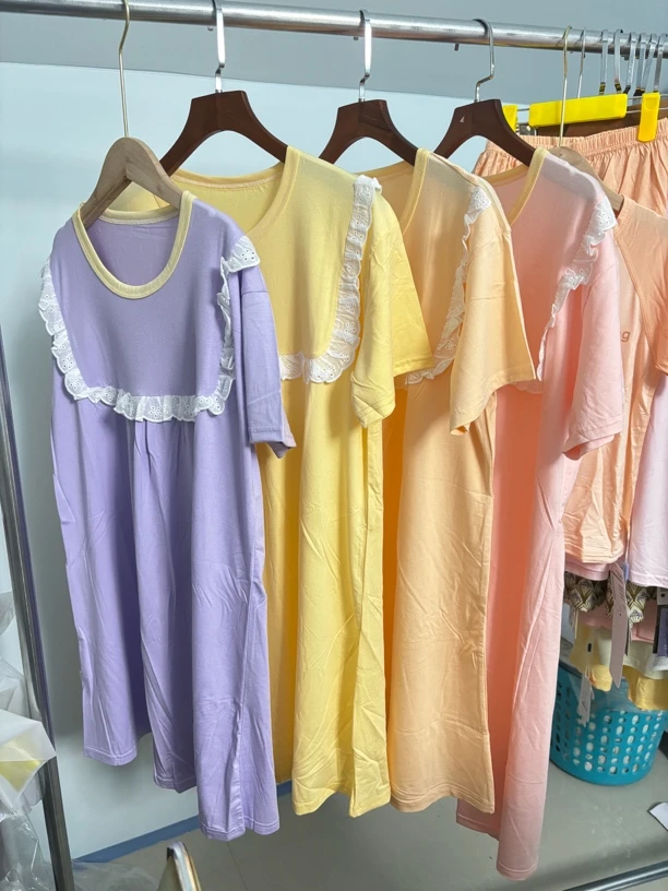 季末净版女夏季睡裙居家服装极简风家居服休闲风