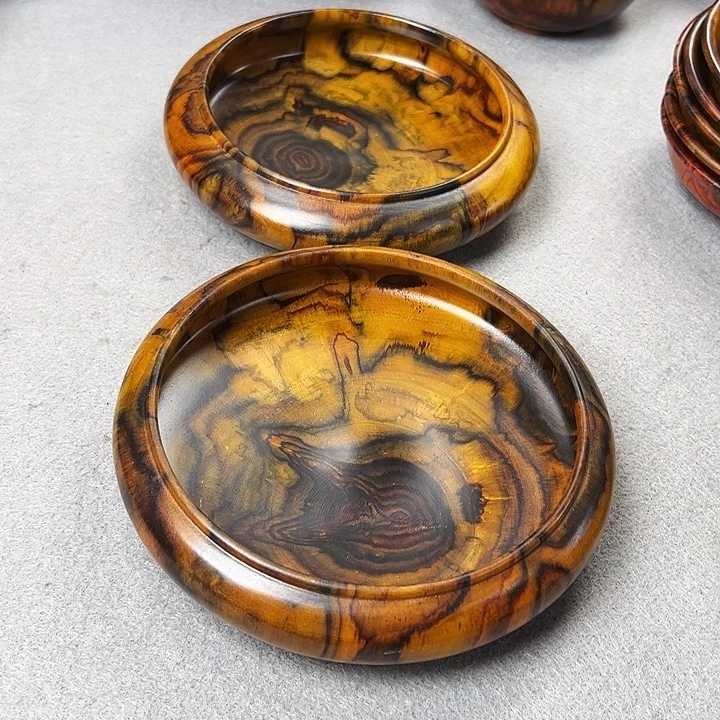 上**水老挝大红酸枝笔洗一对