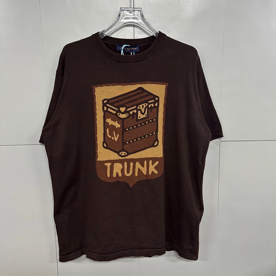 99新  LV SS24 菲董联名硬箱提花针织短袖 XXL码 J01461