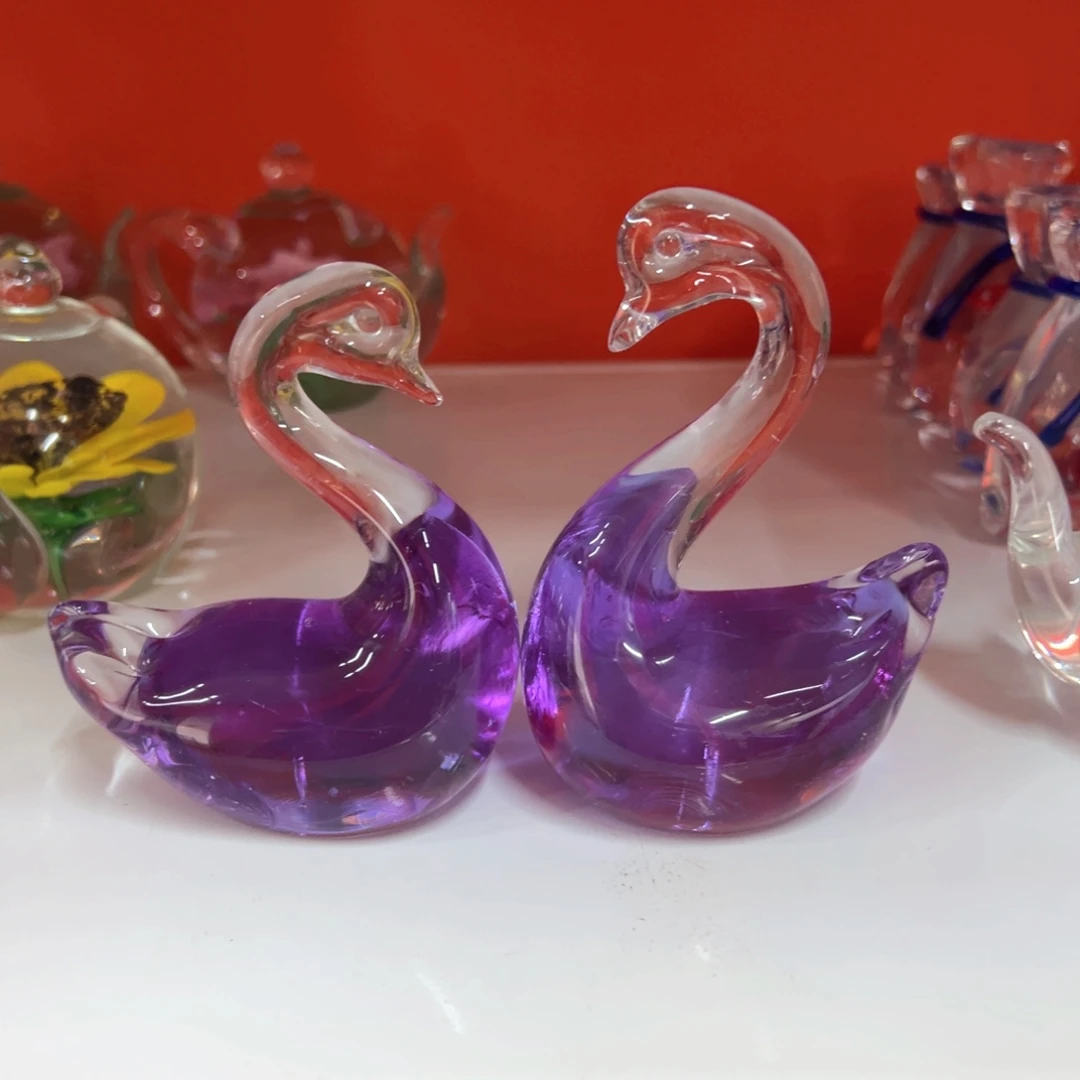 手工艺品琉璃微瑕一对