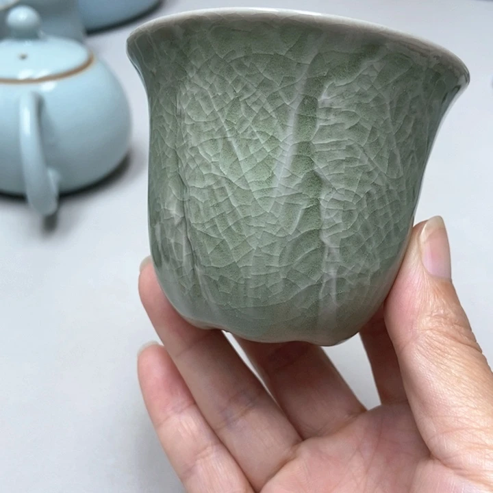 赵琳豆绿支钉百财杯带礼盒