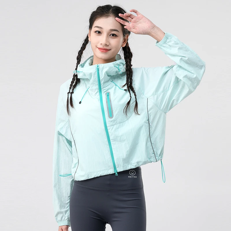 冰感防晒皮肤衣女款2025年新款夏季时尚短款连帽外套防紫外线透气