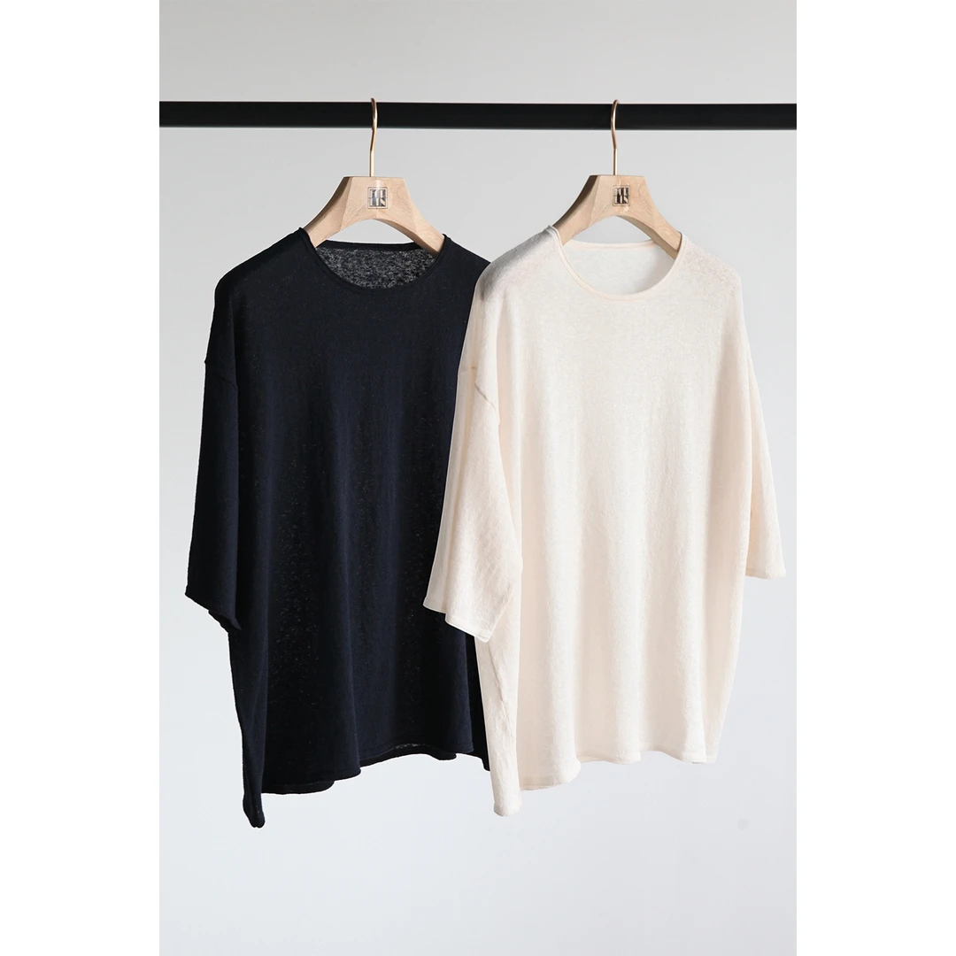 Forlin芙临  肌理感阔版棉麻针织短袖 GNS25263