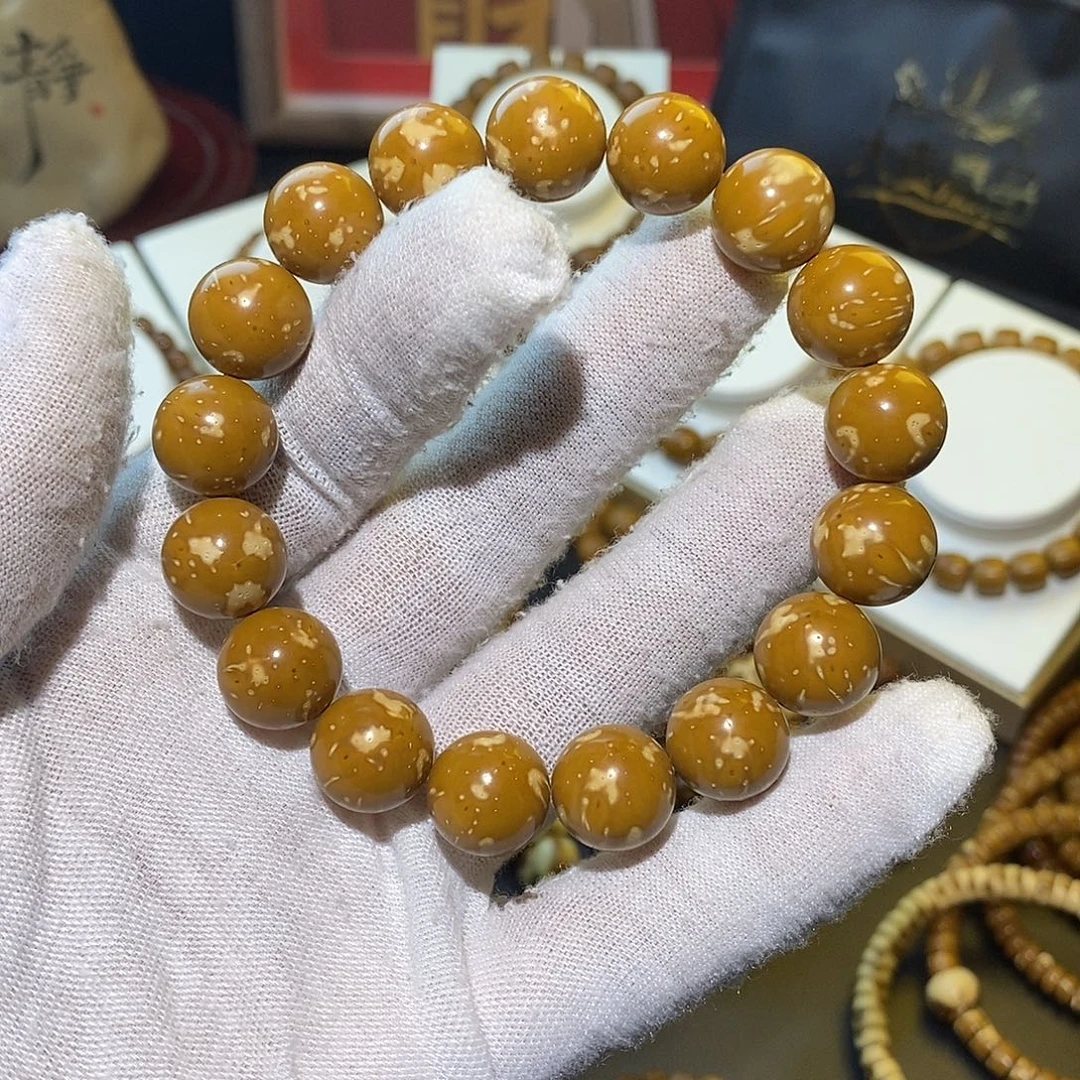 手串紫金鼠花皮熊猫圆珠13+