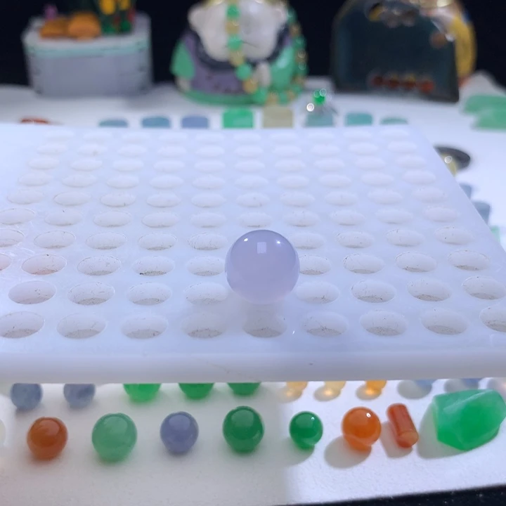 翡翠散珠13.2冰胶紫圆珠