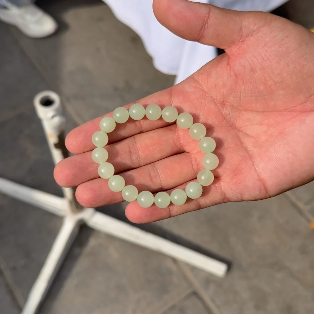 手链未镶嵌和田玉翠青卡10