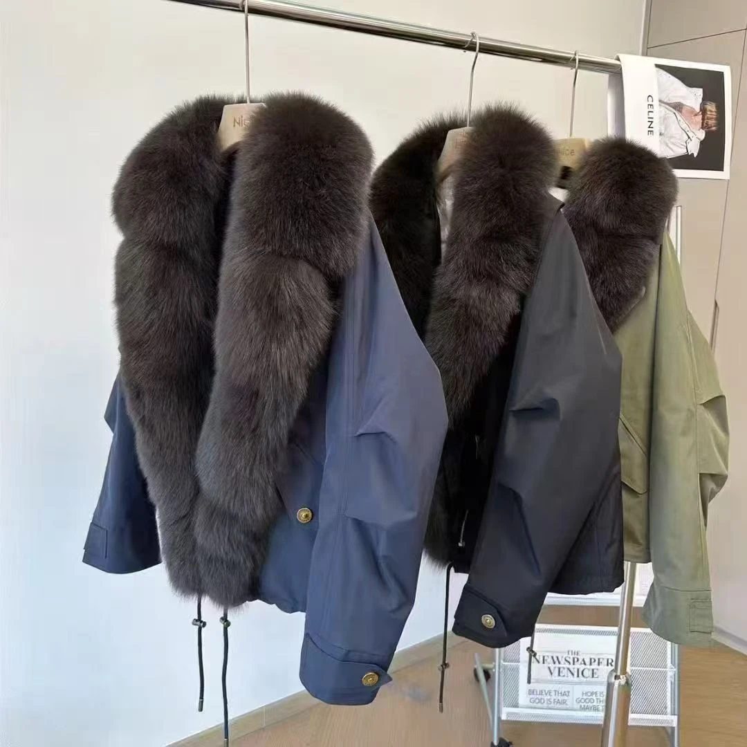 Cici·25冬季新款狐狸毛门襟宽松外套