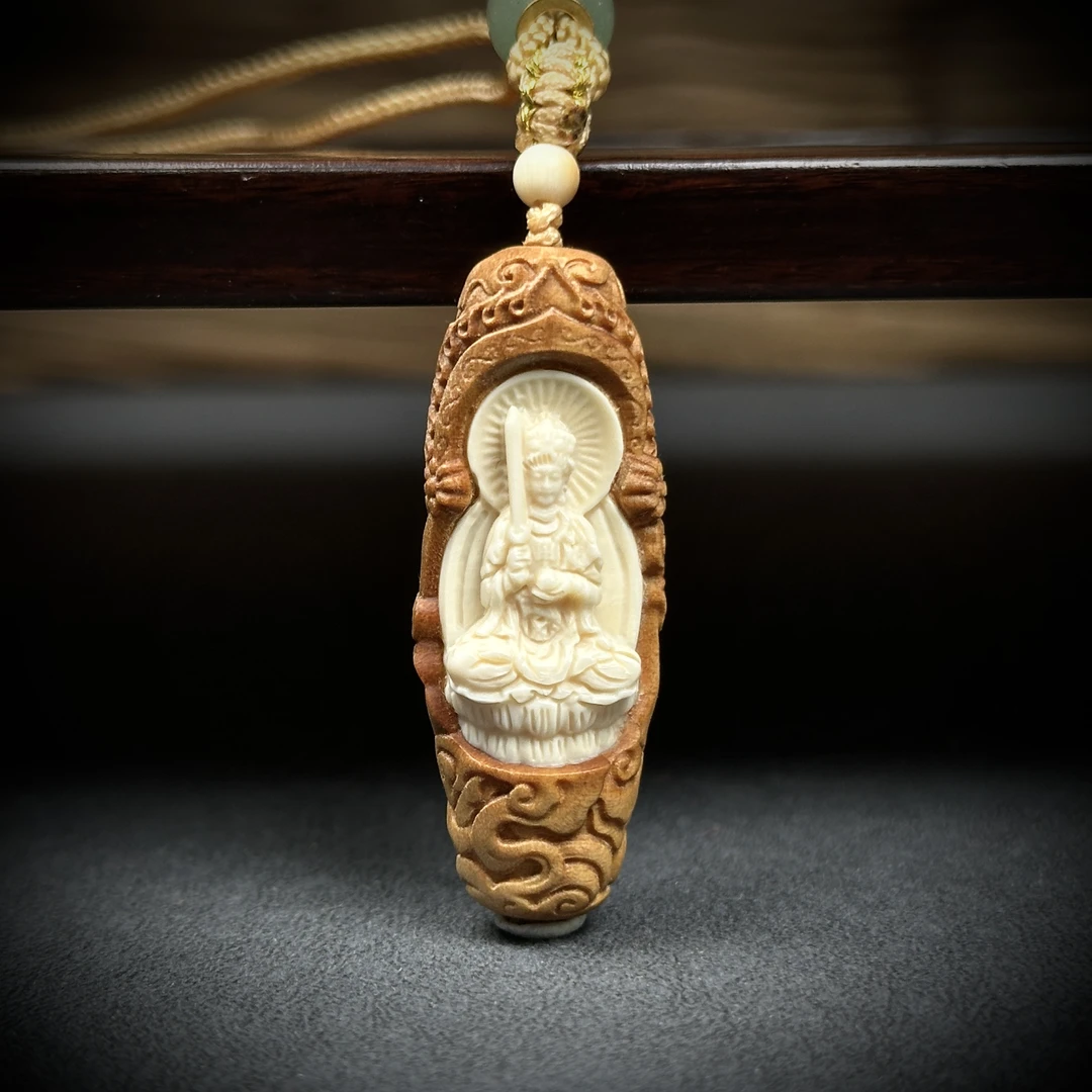 D08-2天然猛犸牙 牛虎虚空藏15*43*13mm支持鉴定 假一罚四