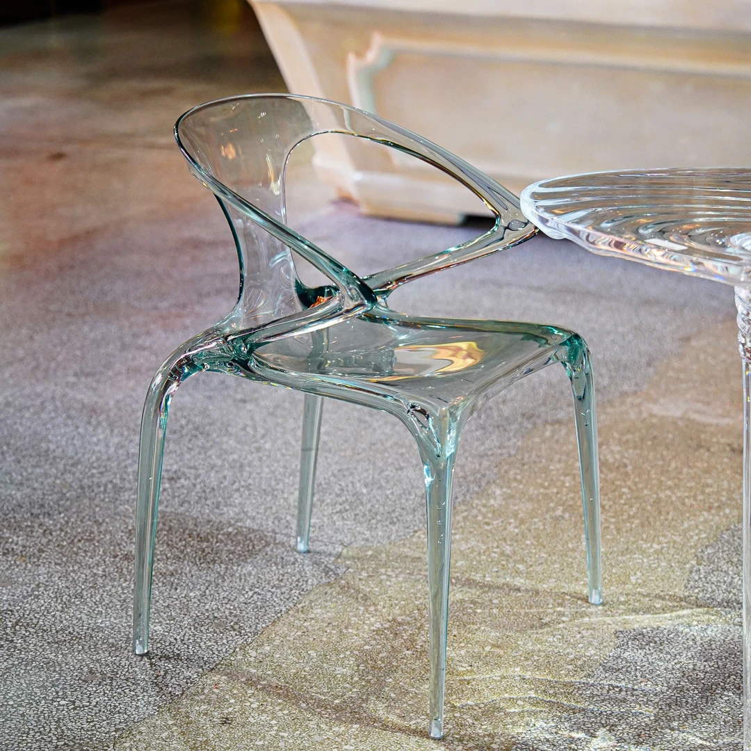 【本尼家】Y15简约休闲亚克力餐桌椅轻奢高档家用透明靠背椅子