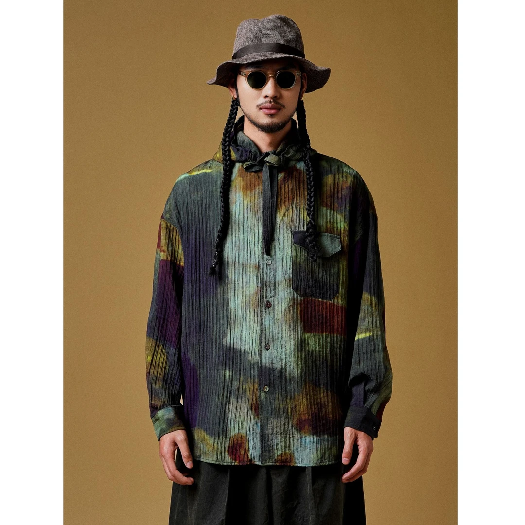 25春夏新款 热带丛林 轻薄款连帽长袖衬衫 2512