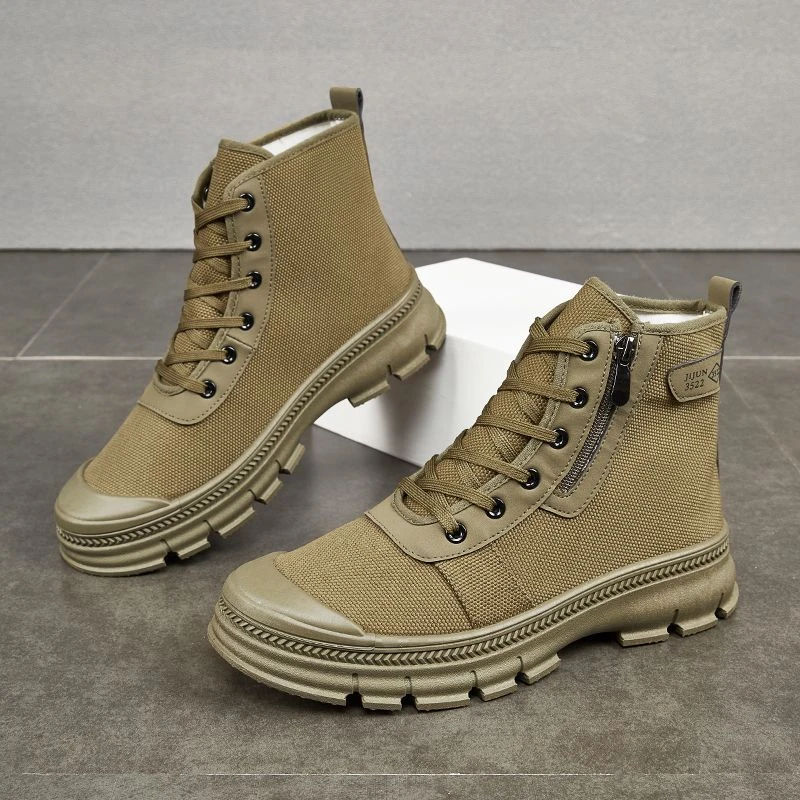 防水款3522劳保鞋高帮防雨侧拉链农田干活防滑耐磨男士登山解放鞋