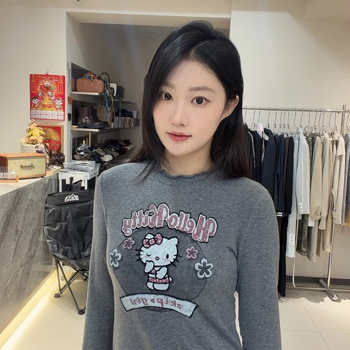 设计师款打底衫灰色