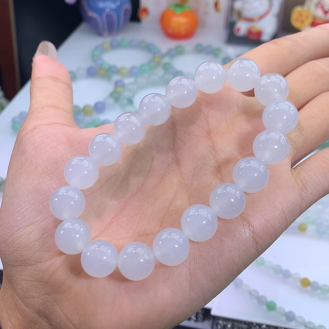 翡翠未镶嵌手链32号 白冰手串