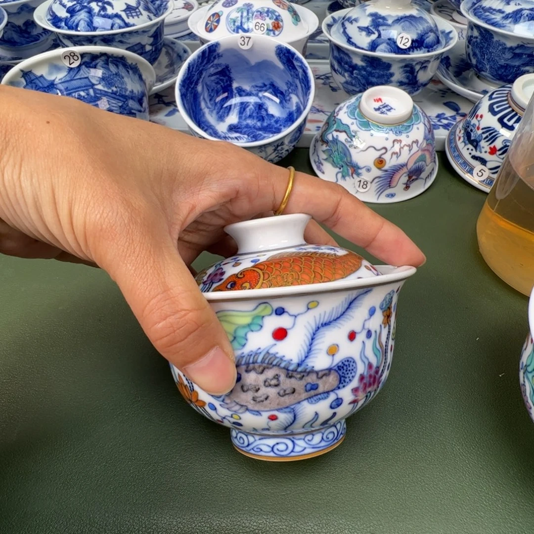 陶瓷景德镇纯手工纯手绘茶具木木53