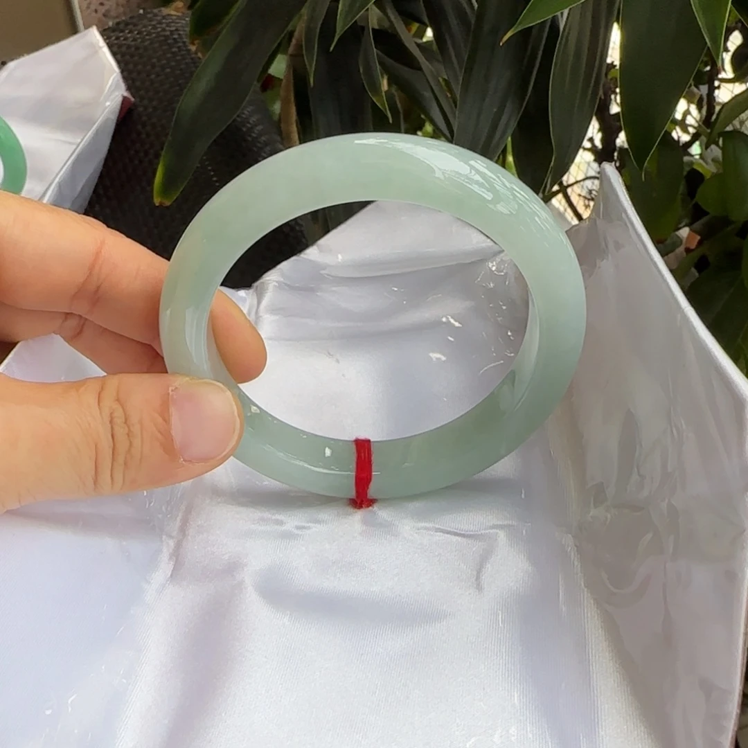 翡翠未镶嵌手镯59冰晴水绿正圈手镯