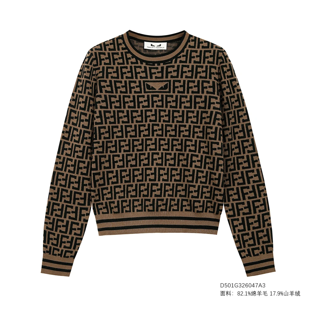 FENDILOR小怪兽25年秋冬款女士圆领内搭毛衫D501G326047A