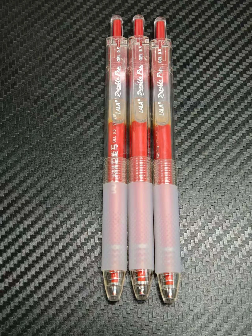 【发3支-红色】【lala青春系7803大容量1800m红色0.5mm】