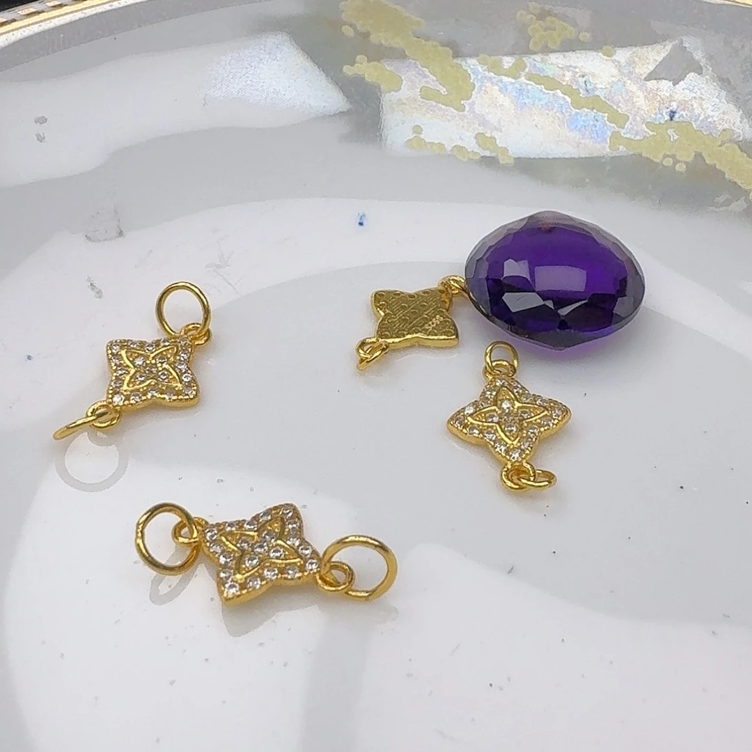 银S925镶嵌颈饰紫晶紫水晶925镶嵌185