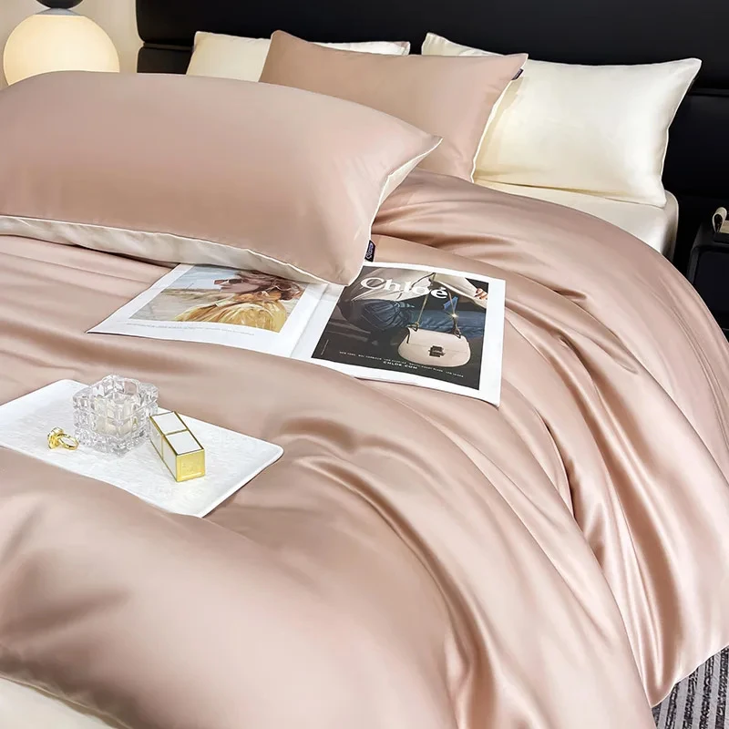 轻奢A类100支兰精天丝四件套丝滑裸睡夏季床单被套床笠式冰丝床品