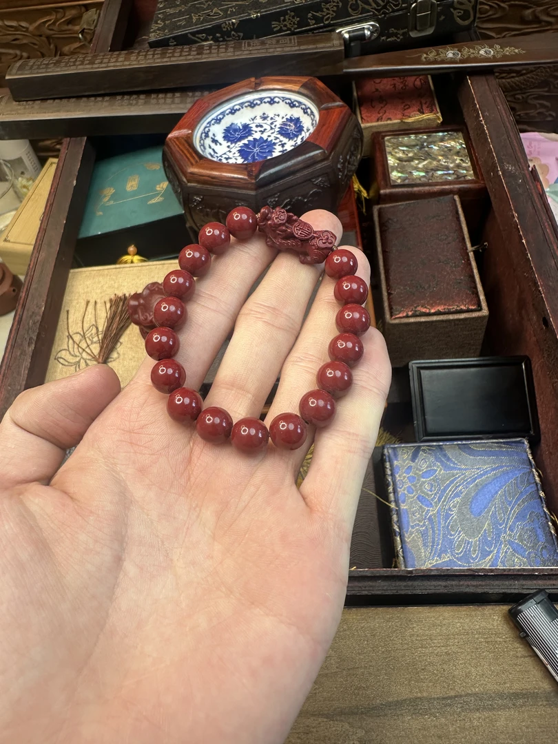 天然辰砂【闪购商品】原矿貔貅手串