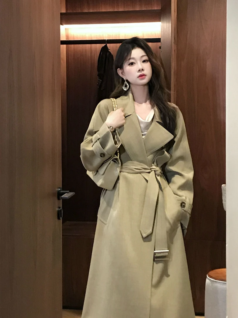 EIA一尧【千颂伊】高级廓形气质千金感风衣中长款经典翻领百搭外套