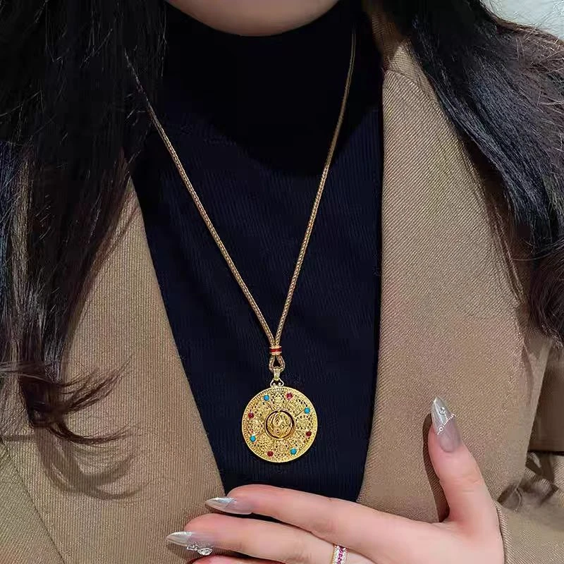 非金属布艺项链 倩倩家八宝罗盘毛衣链