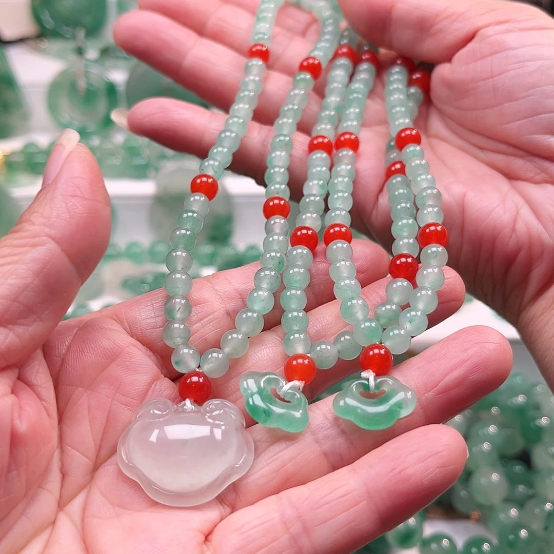 石英质玉合金吊坠(不含链)手机链