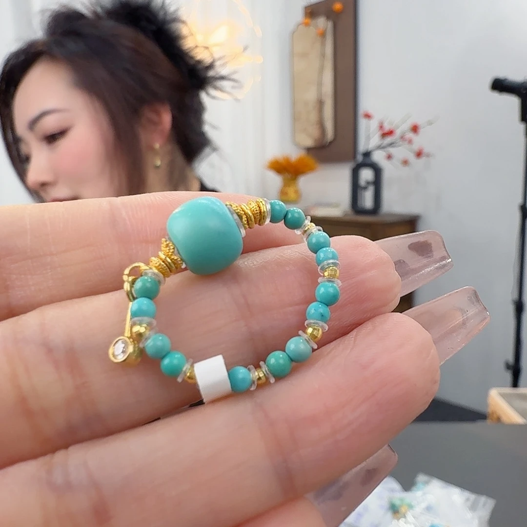 绿松石18K金镶嵌珠宝奇石