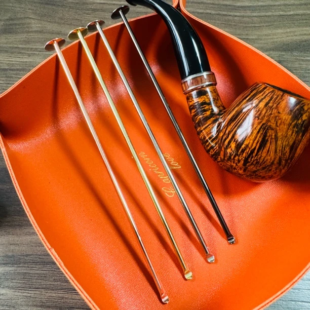 烟斗压棒斜角金属耳勺压棒手工压草专用修碳刀凹槽设计压棒