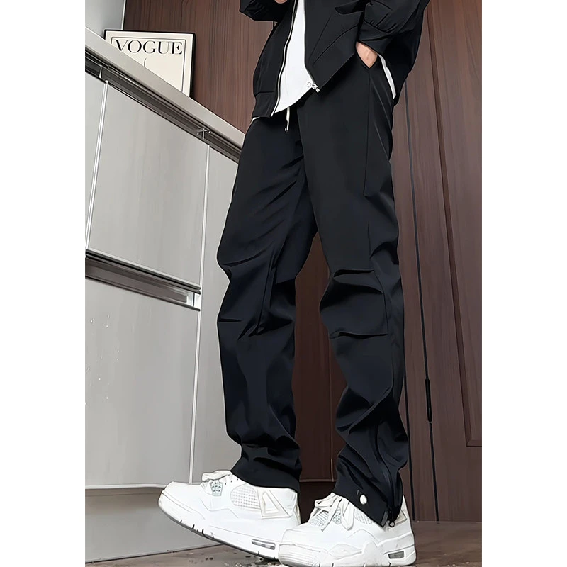 宽松户外褶皱机能美式潮流男女登山冲锋裤运动直筒休闲高街男裤子