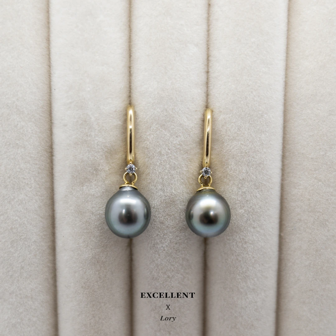 【Lory轻奢】S925 9-10mm 海水大溪地珍珠耳釘284