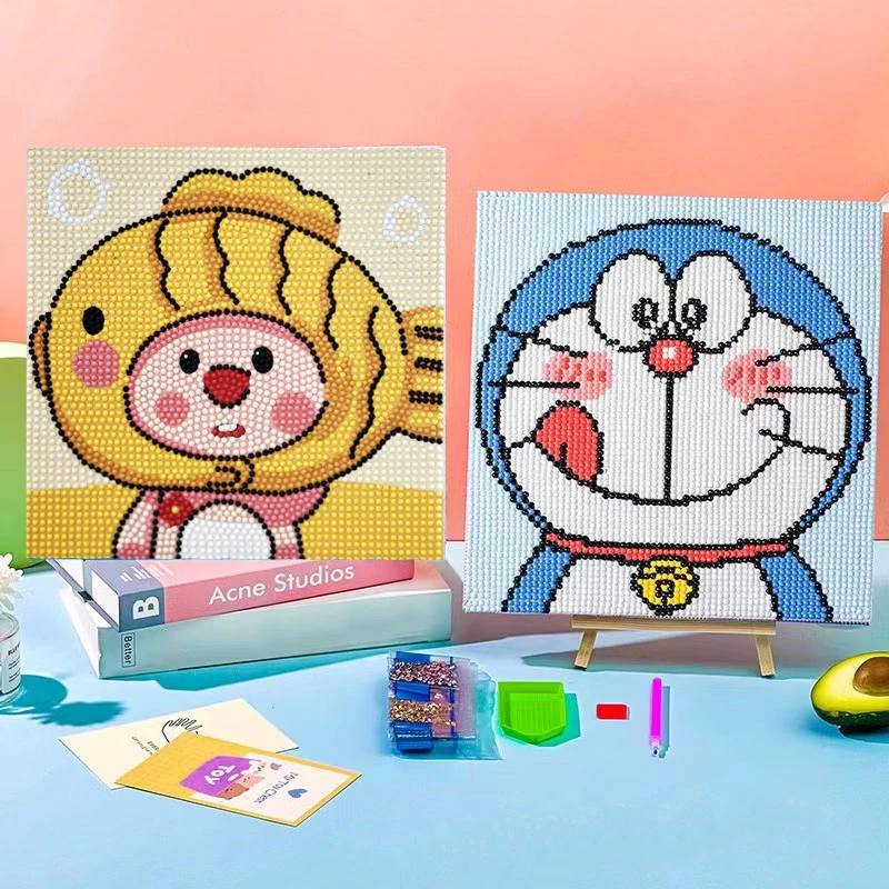 画航钻石画diy手工制作可爱粘贴画带画板卡通动漫财神