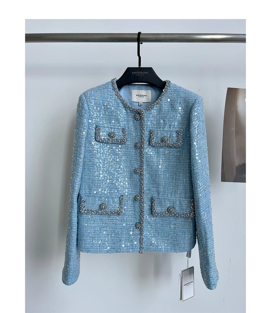 2024新款波澜海面晨锐小香风外套上衣女士1268