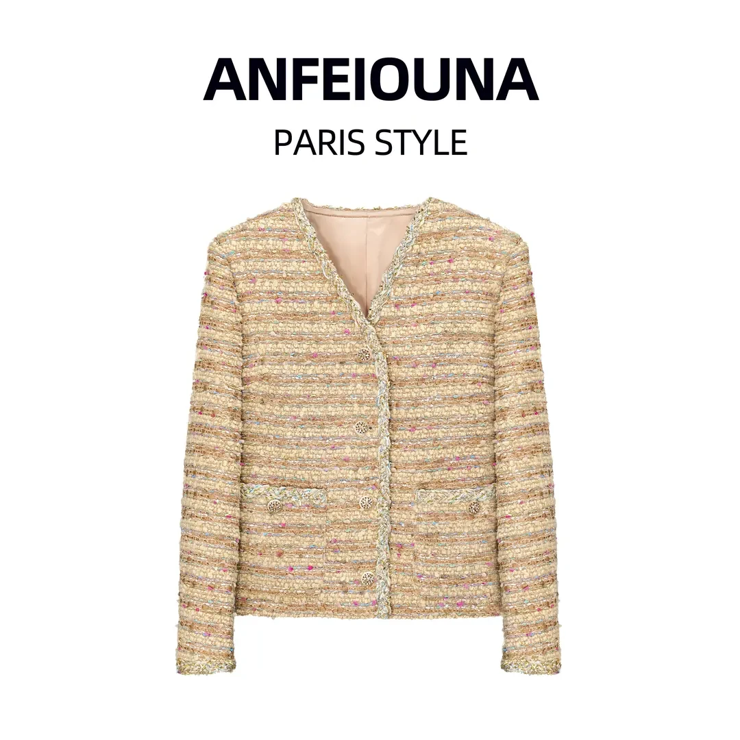 2024新款日落大道晨锐小香风粗花呢外套上衣6463